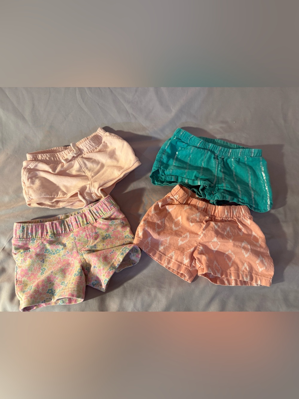 Various Girls Shorts - Pink, Teal, Peach, Floral 18 Mo, 2T -3T